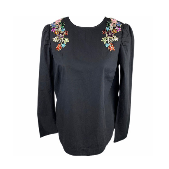 Embellished Black Cotton Tunic H&M - Picture 1 of 6